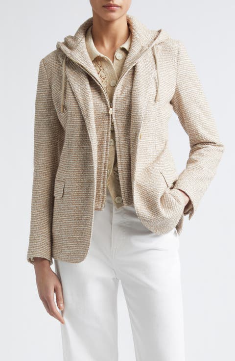 Knit Blazer with Hooded Bib