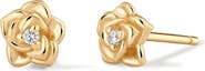 MADE BY MARY Cubic Zirconia Birthstone Flower Stud Earrings
