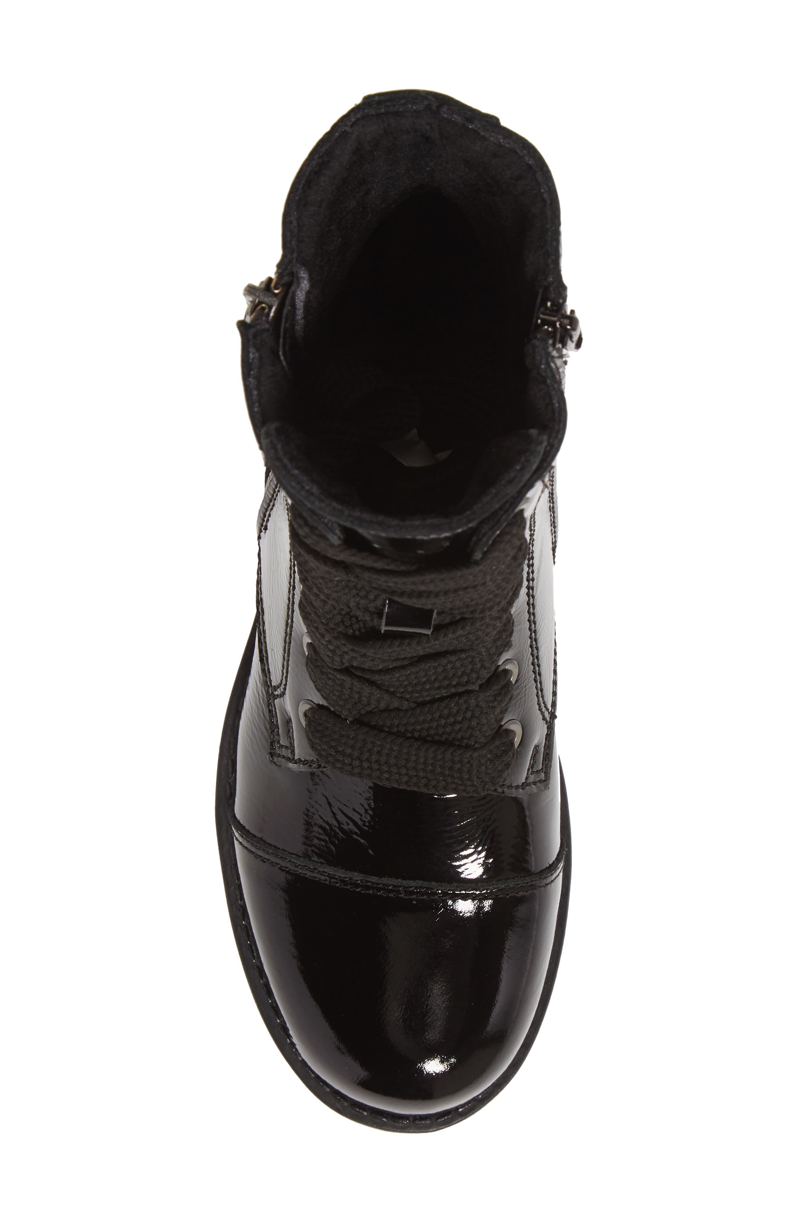 Paulie Waterproof Lace-Up Bootie, Alternate, color, BLACK PATENT