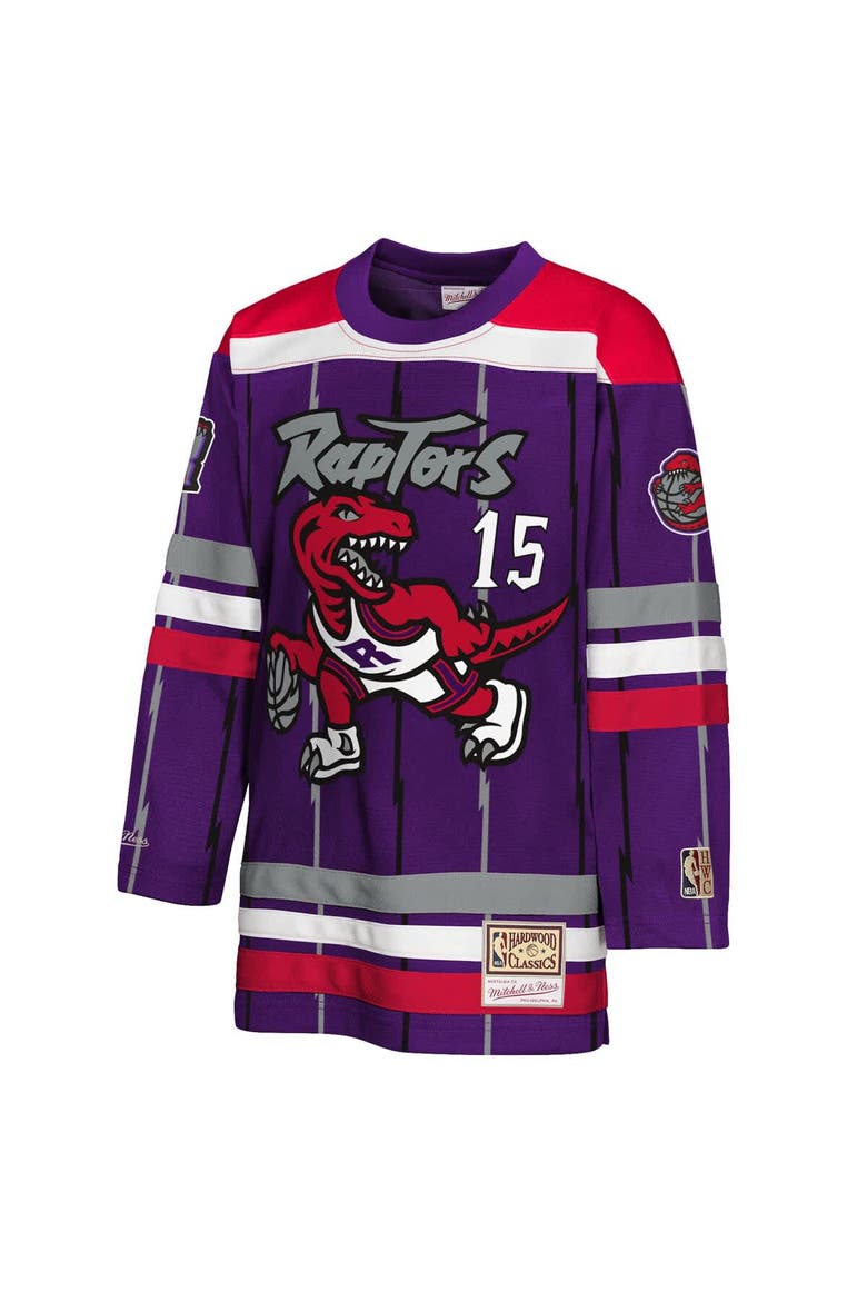 Youth Mitchell & Ness Vince Carter Purple Toronto Raptors Maxxed Out 2.0 Fashion Hockey Jersey, Alternate, color, Purple
