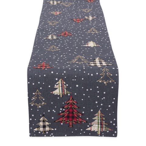 Snowy Trees Embellished Table Runner