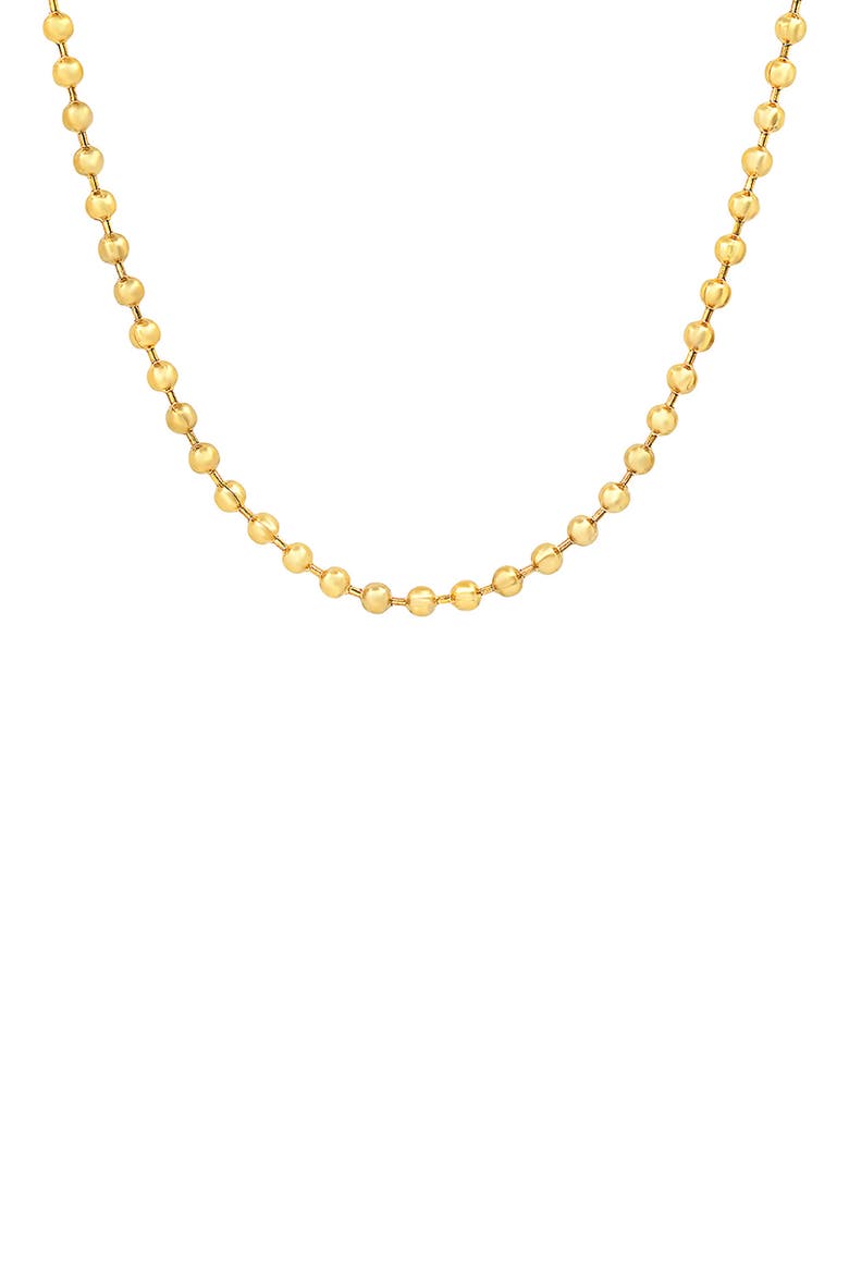 18k Gold Plated Stainless Steel Ball Chain Necklace, Alternate, color, YELLOW