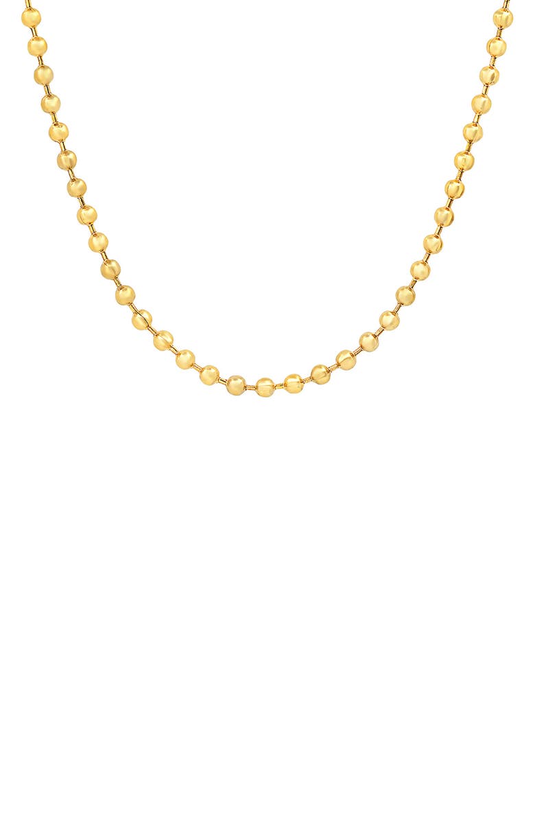 HMY JEWELRY 18k Gold Plated Stainless Steel Ball Chain Necklace, Alternate, color,
