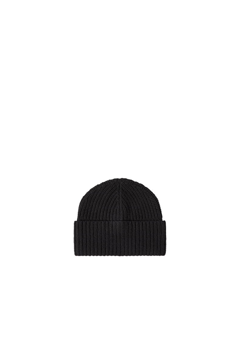 Cashmere English rib knit beanie, Alternate, color, Black