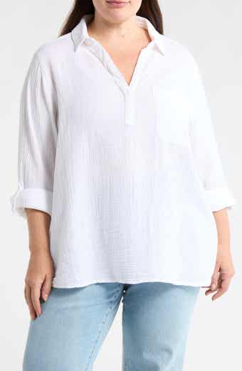 beachlunchlounge Lenora Cotton Gauze Popover Top