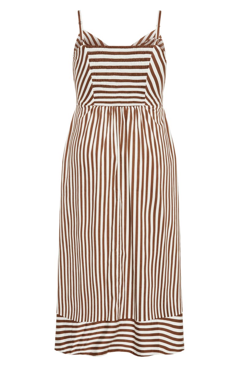 City Chic Zaya Stripe Sleeveless Midi Dress, Alternate, color, Tabacco Stripe