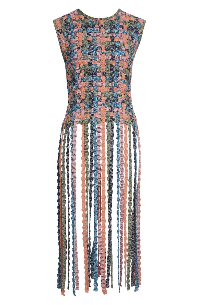 Ulla Johnson Victoria Macramé Knit Cotton Fringe Tank, Alternate, color, Sunweave