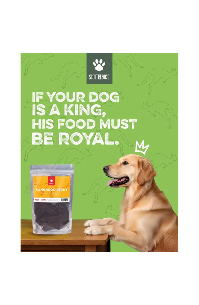 Scout & Zoe's Kangaroo Jerky, 3 Packs, 4oz Bags, Dog Treats, Air Dried Pet Chew, Alternate, color, Multicolored