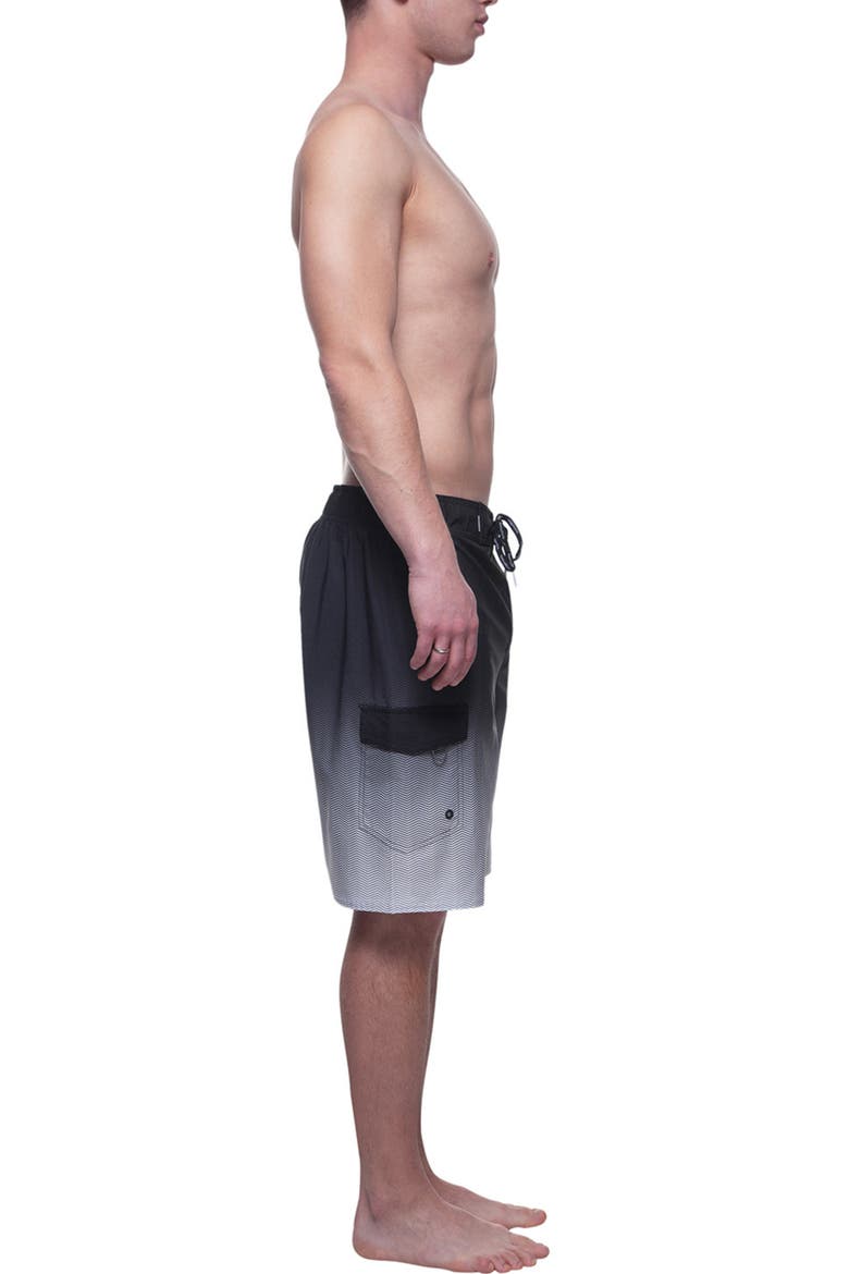 Quick-Dry Swim Trunks with Elastic Waist, Alternate, color, Black