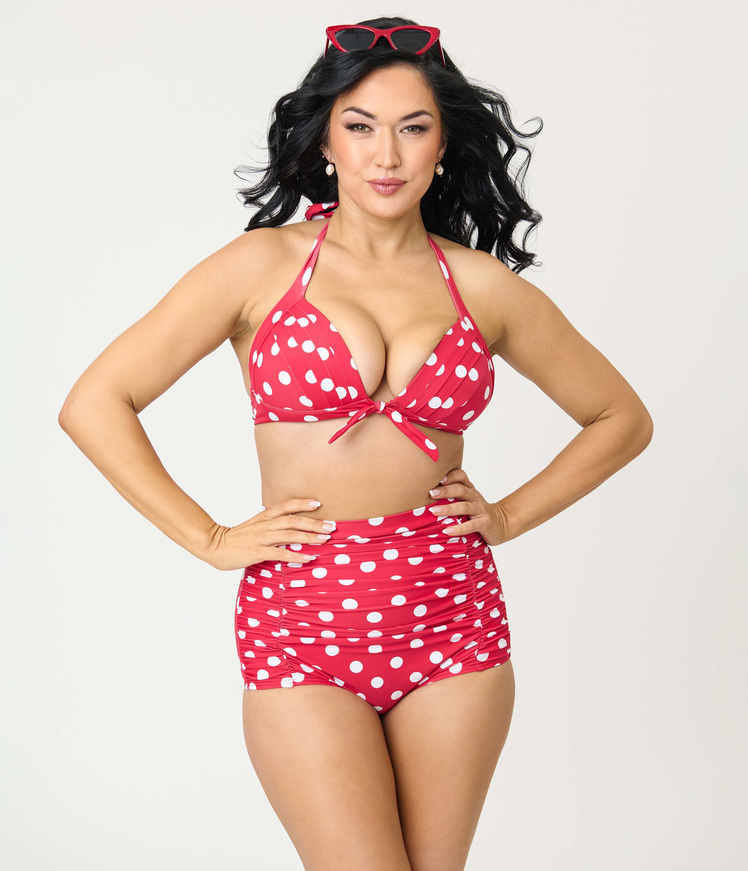Red & White Polka Dot Print