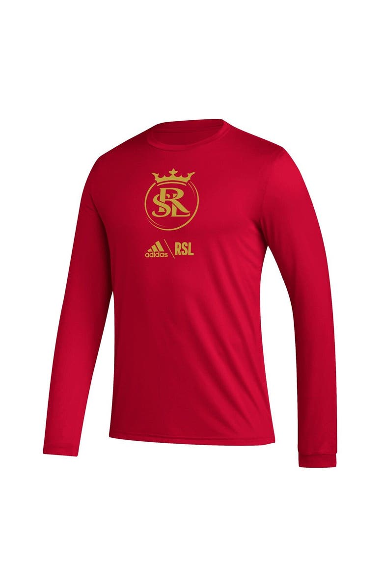 adidas Men's adidas Red Real Salt Lake Icon AEROREADY Long Sleeve T-Shirt, Alternate, color, Red