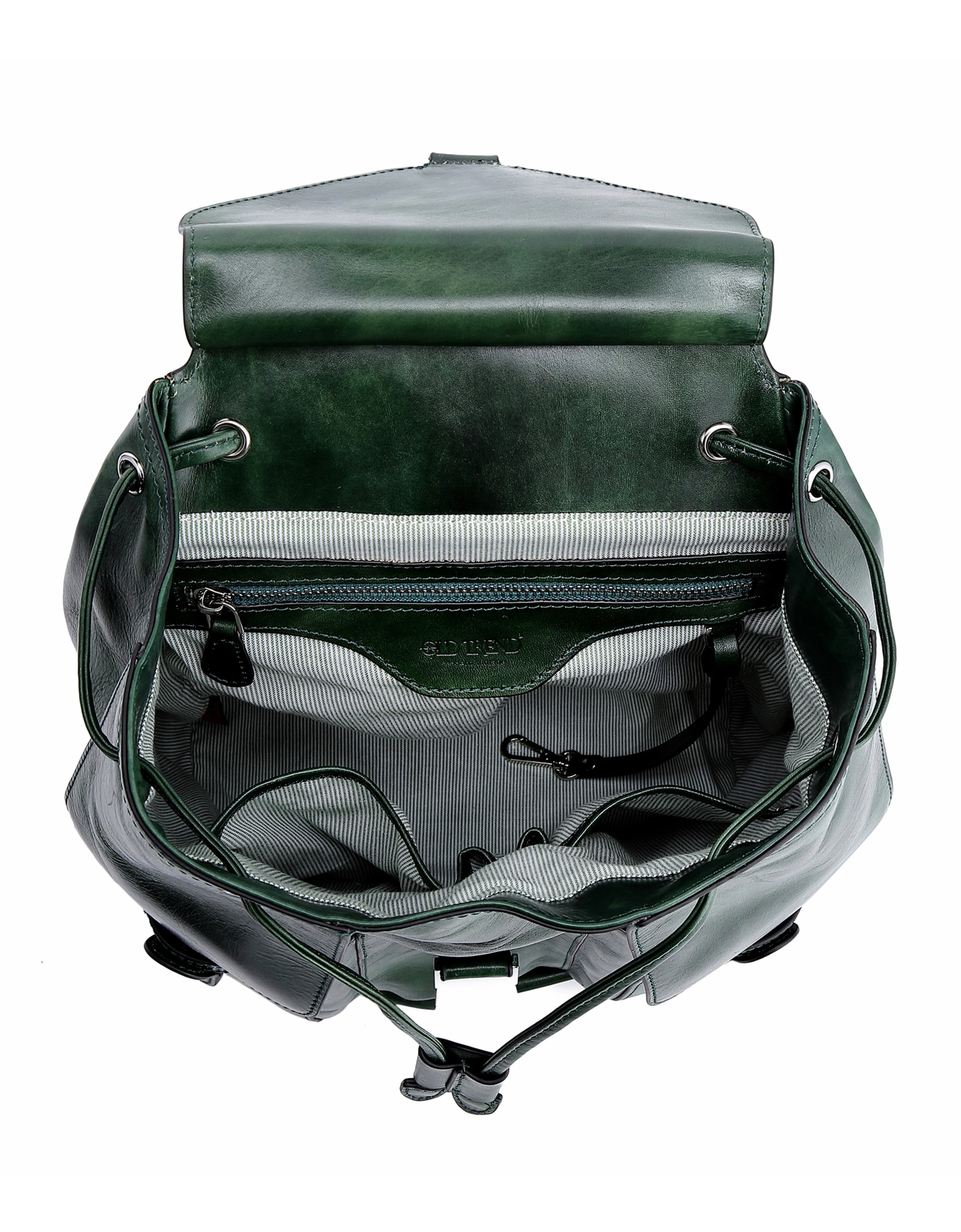 Rock Genuine Leather Foldover Pocket Backpack, Alternate, color, Vintage Green