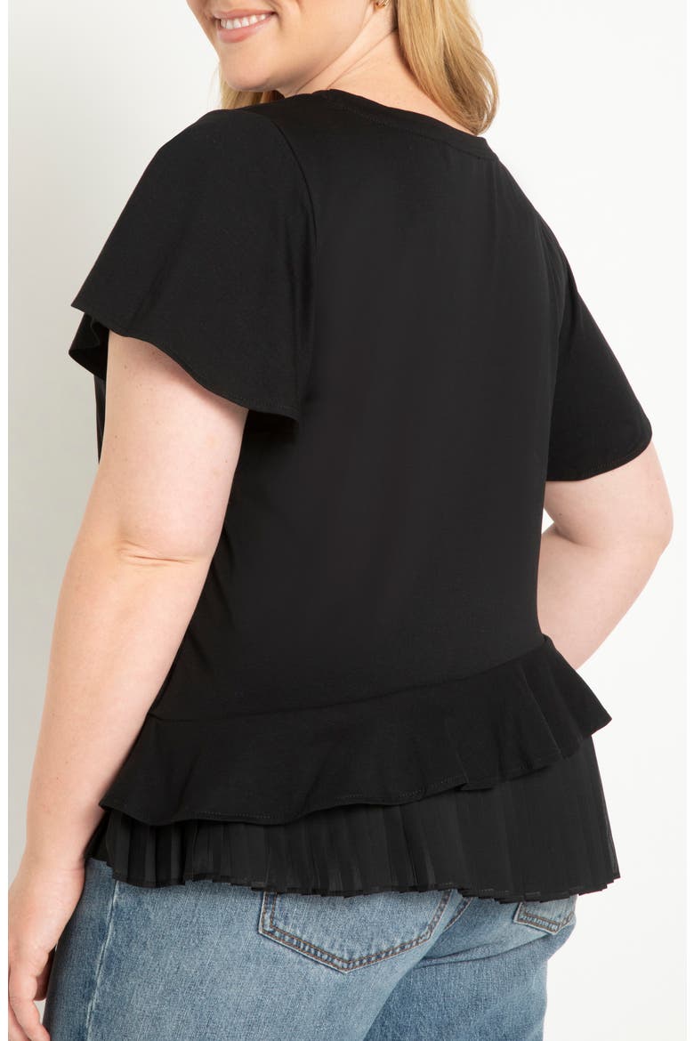 Pleat Hem Top, Alternate, color, BLACK