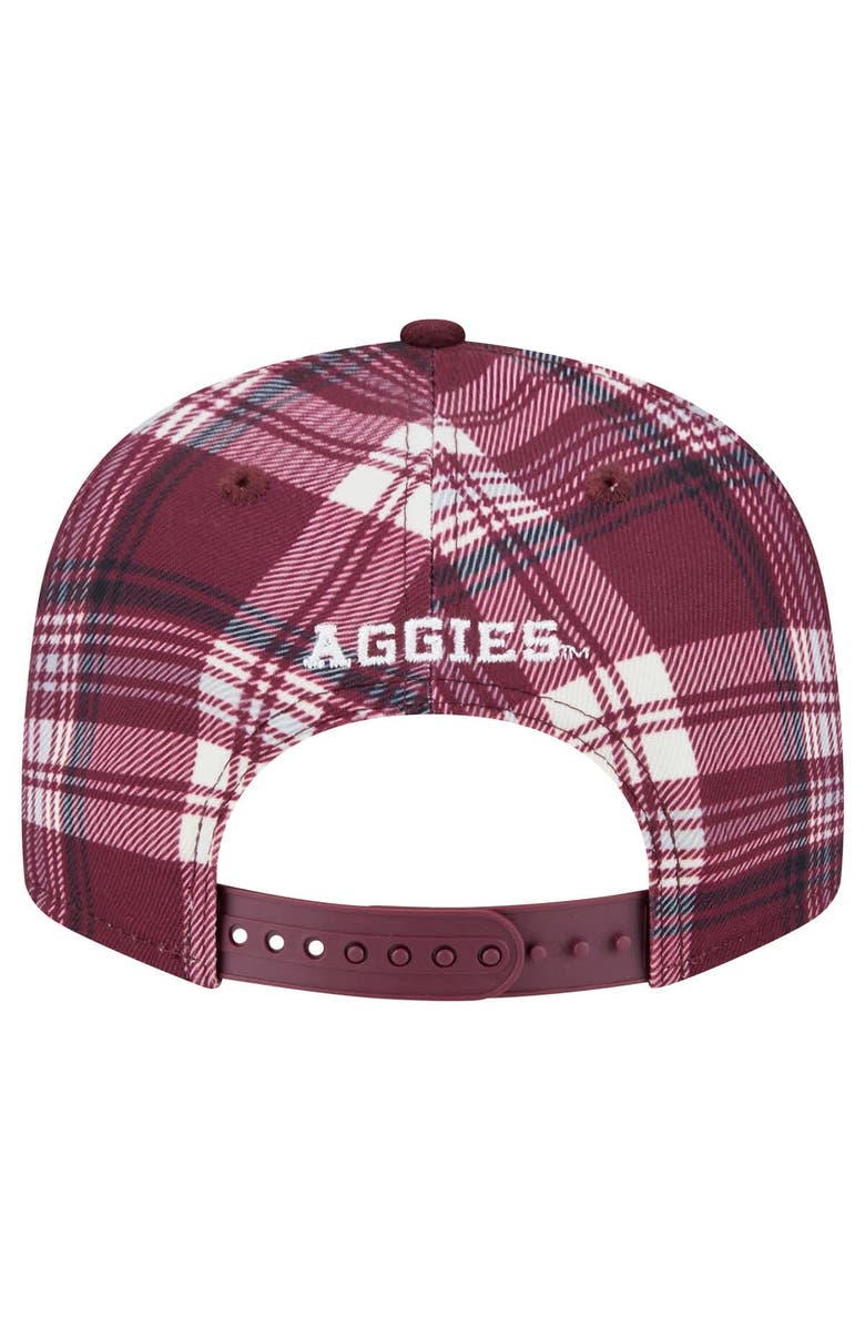 New Era Men's New Era Maroon Texas A&M Aggies Plaid 9FIFTY Snapback Hat, Alternate, color, Maroon