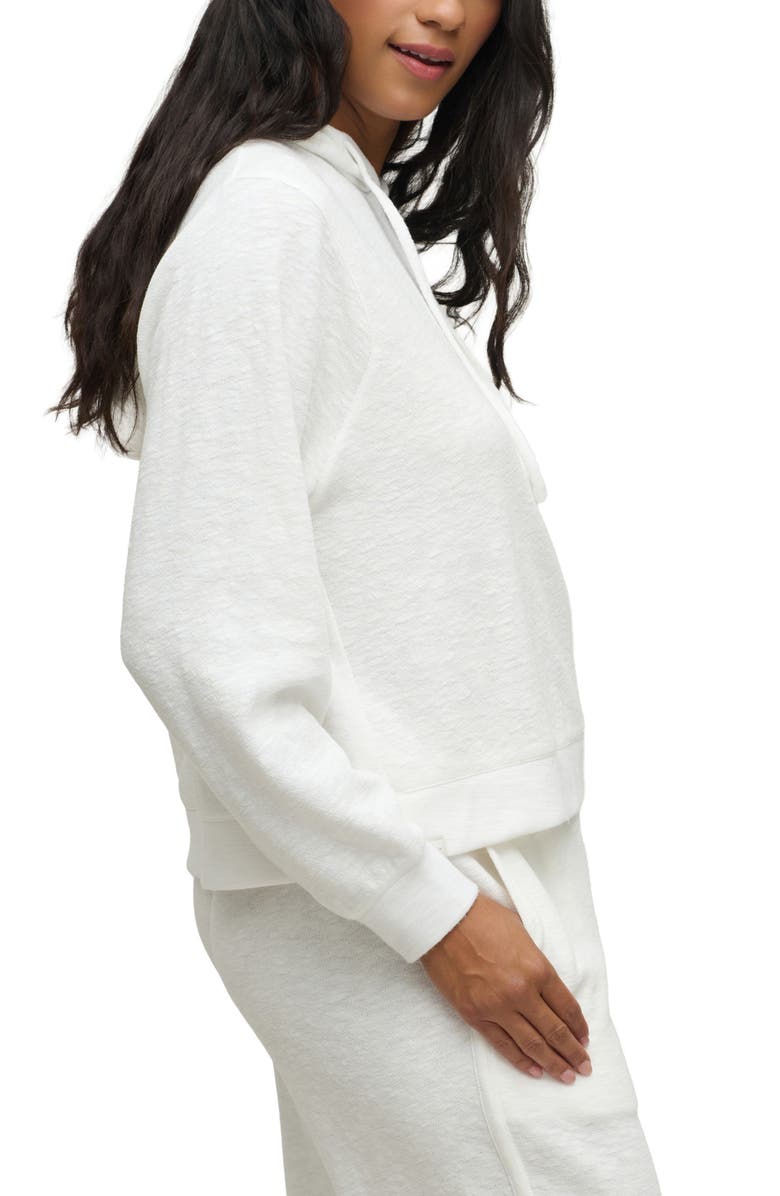 Barefoot Dreams<sup>®</sup> Seamed Slub Cotton Blend Double Knit Hoodie, Alternate, color, Pearl
