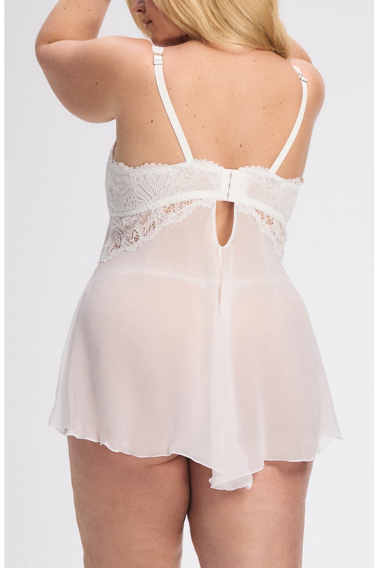 Romantic Corded Lace Padded Demi Chemise, Alternate, color, HAZY WHITE