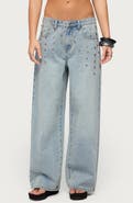 EDIKTED Oaklee Studded Low Rise Baggy Jeans