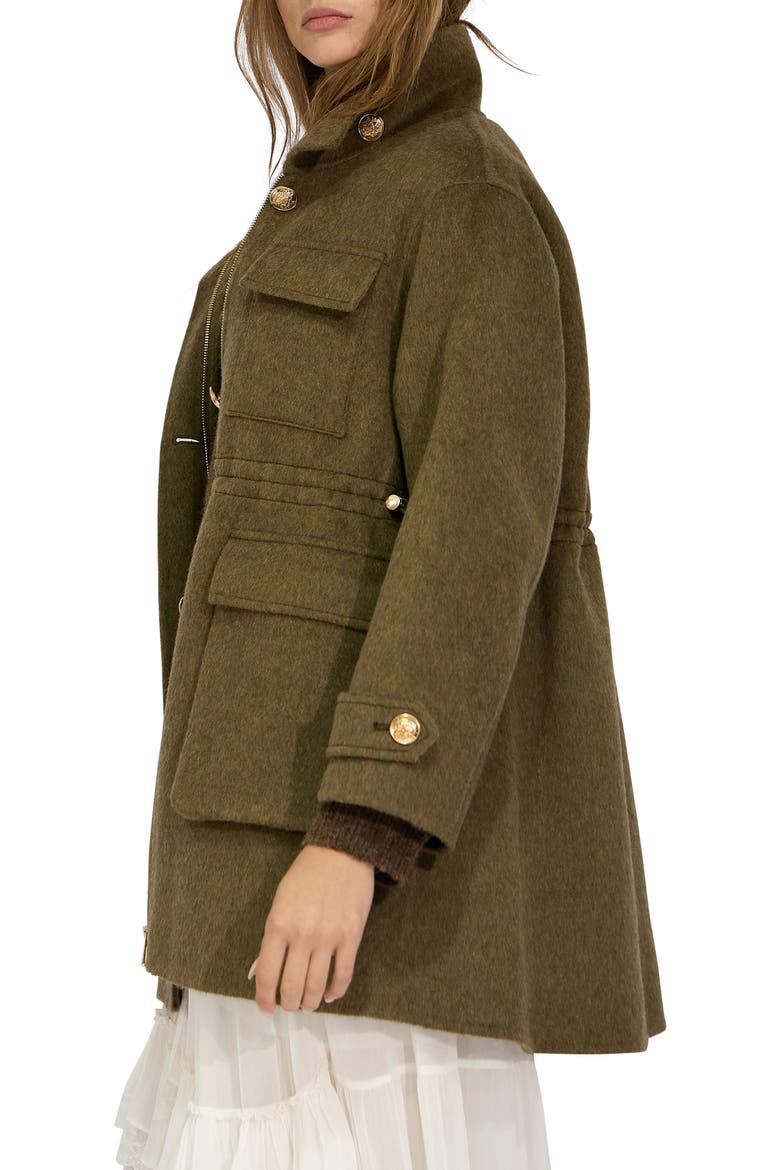 On the Move Wool Blend Drawstring Jacket, Alternate, color, OLIVE