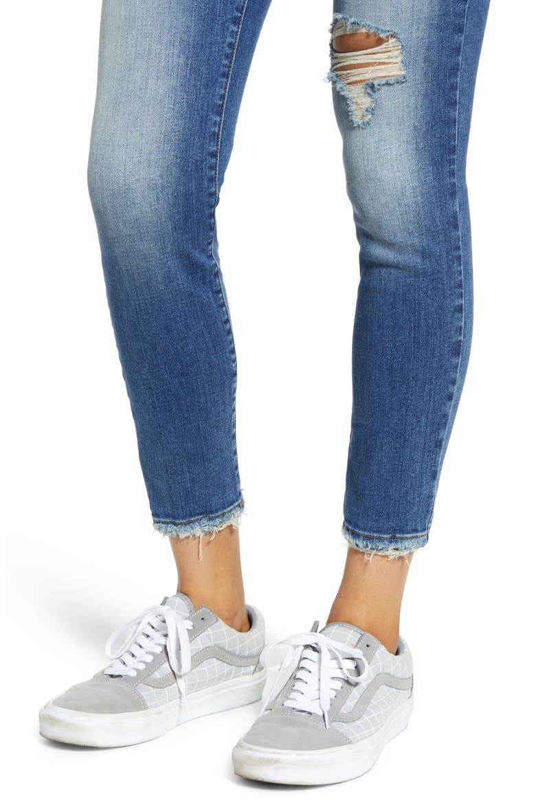 Ellie Ripped High Waist Skinny Jeans, Alternate, color, BROTHERWOOD