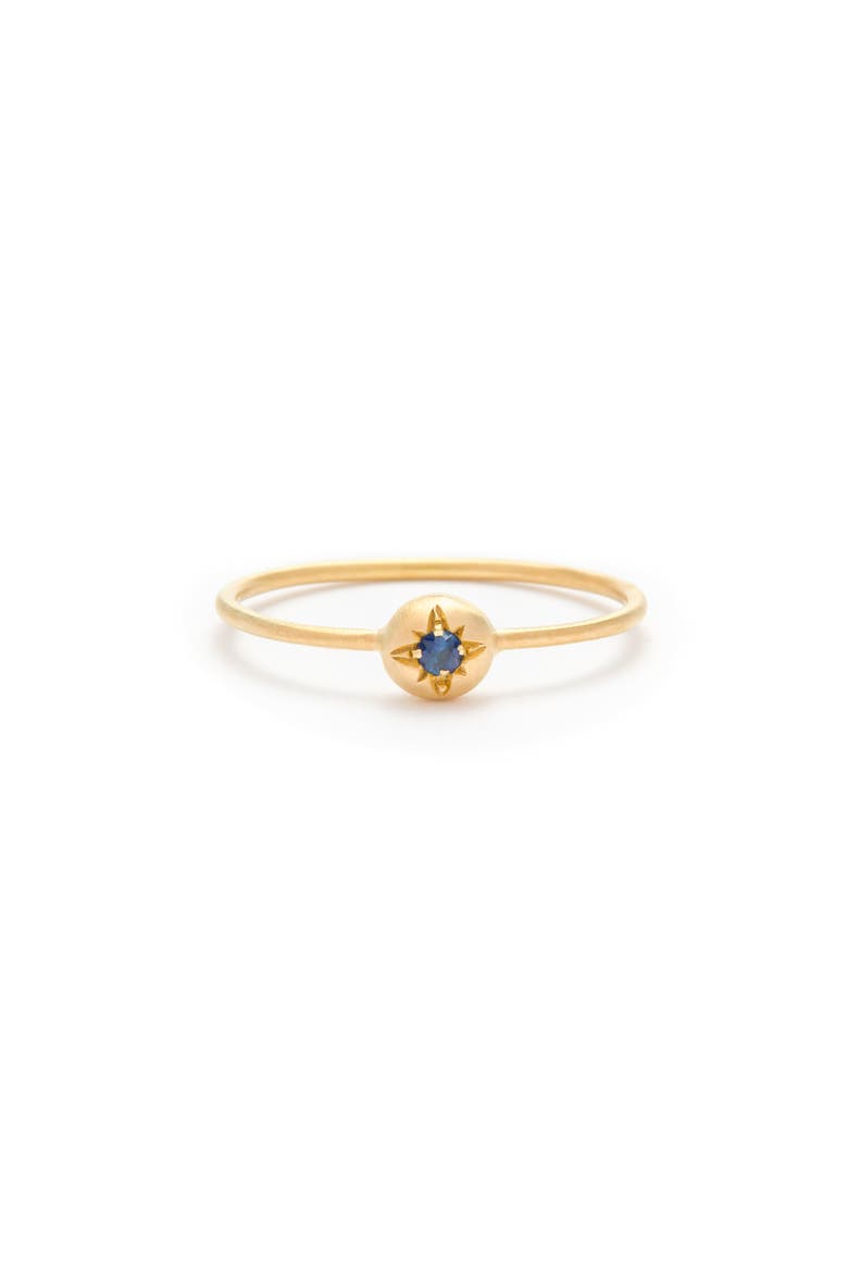 Moon Ring  with Natural Gemstones. Handmade in Italy, Main, color, Sapphire