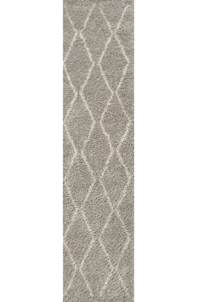 JONATHAN Y Catala Moroccan Diamond Shag Area Rug, Alternate, color, Gray/Ivory