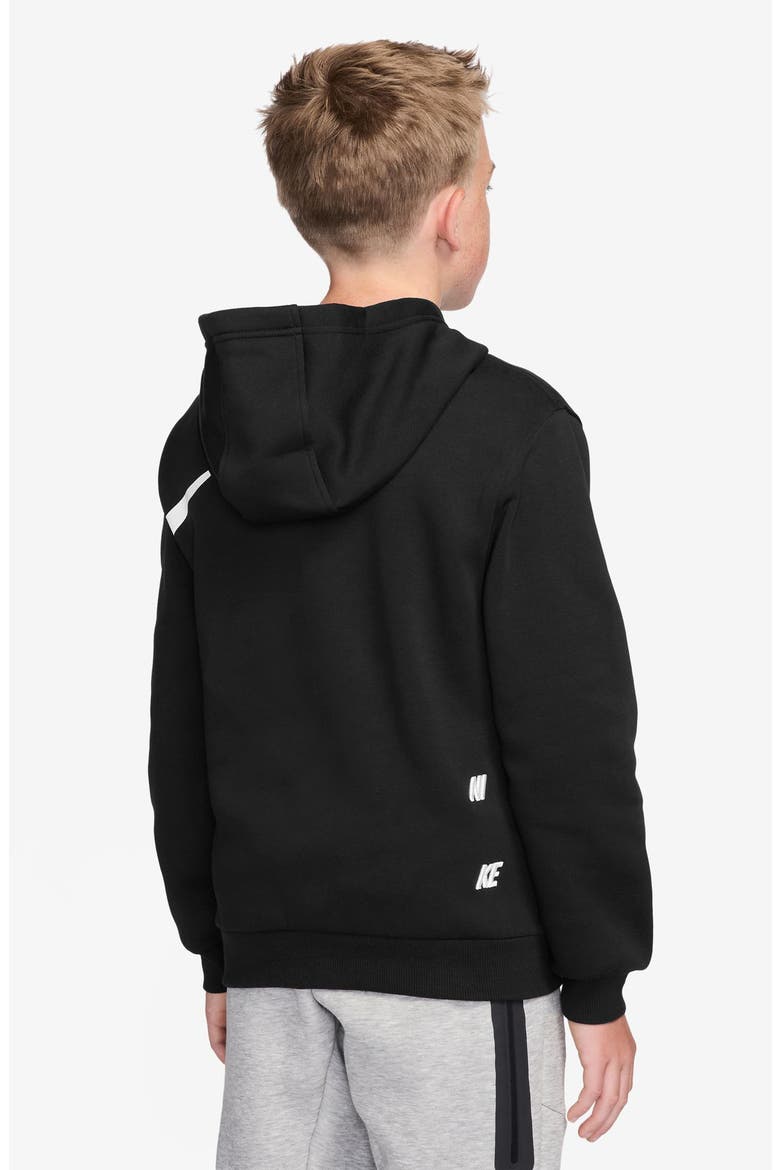 Kids' Sportswear Club Fleece Graphic Hoodie, Alternate, color, 010 BLACK/WHITE