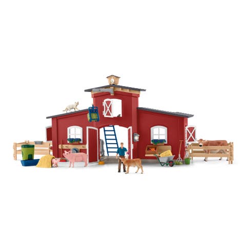 Farm World Red Barn 92 Piece Playset