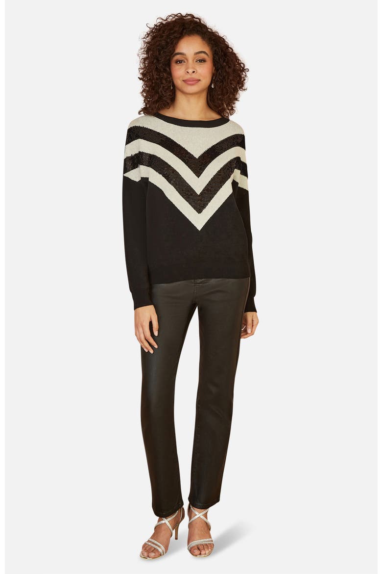 Sequin Embellished Knitted Jumper, Alternate, color, Black