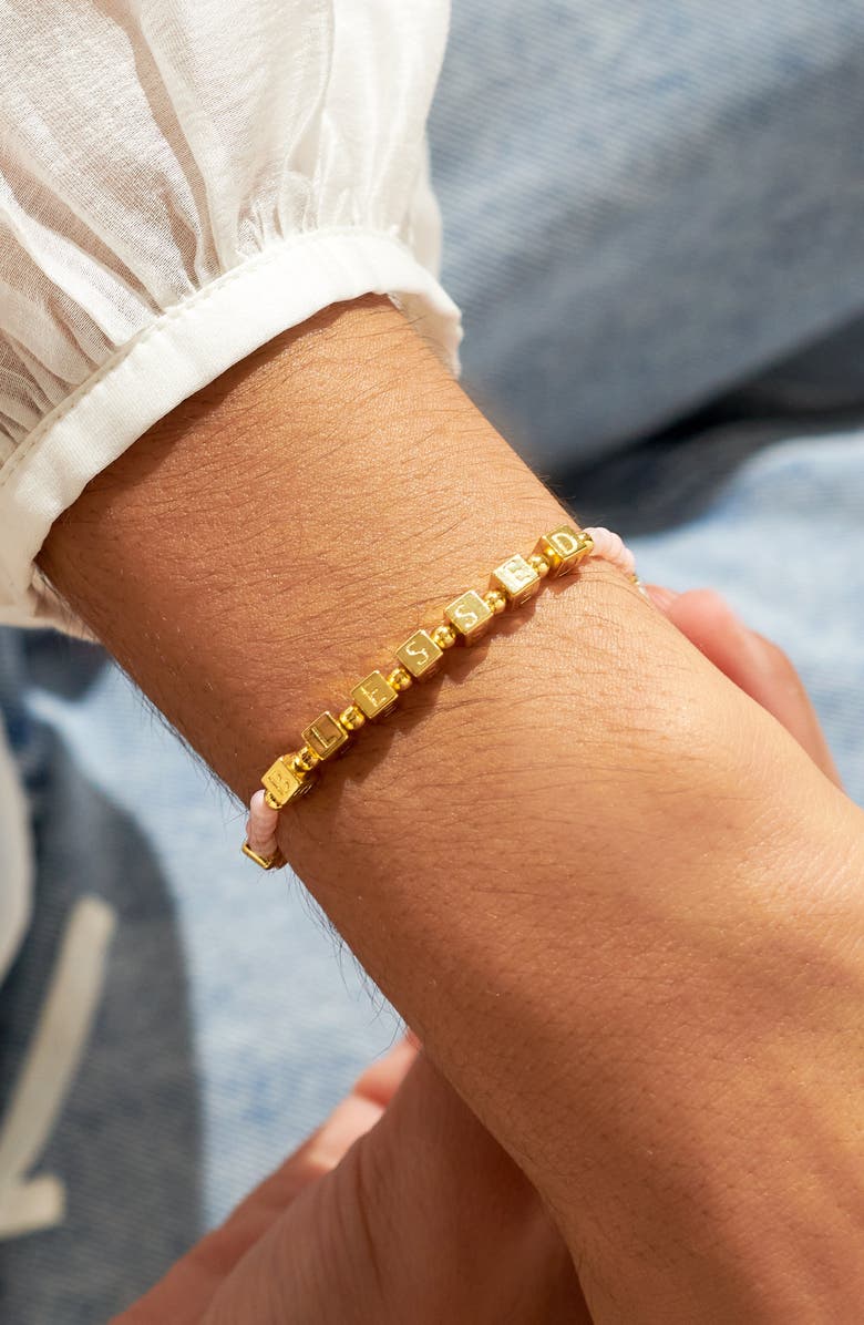 A Littles & Co Happy Little Moments 'Blessed' Bracelet In Gold-Tone Plating, Alternate, color, Metallic Gold