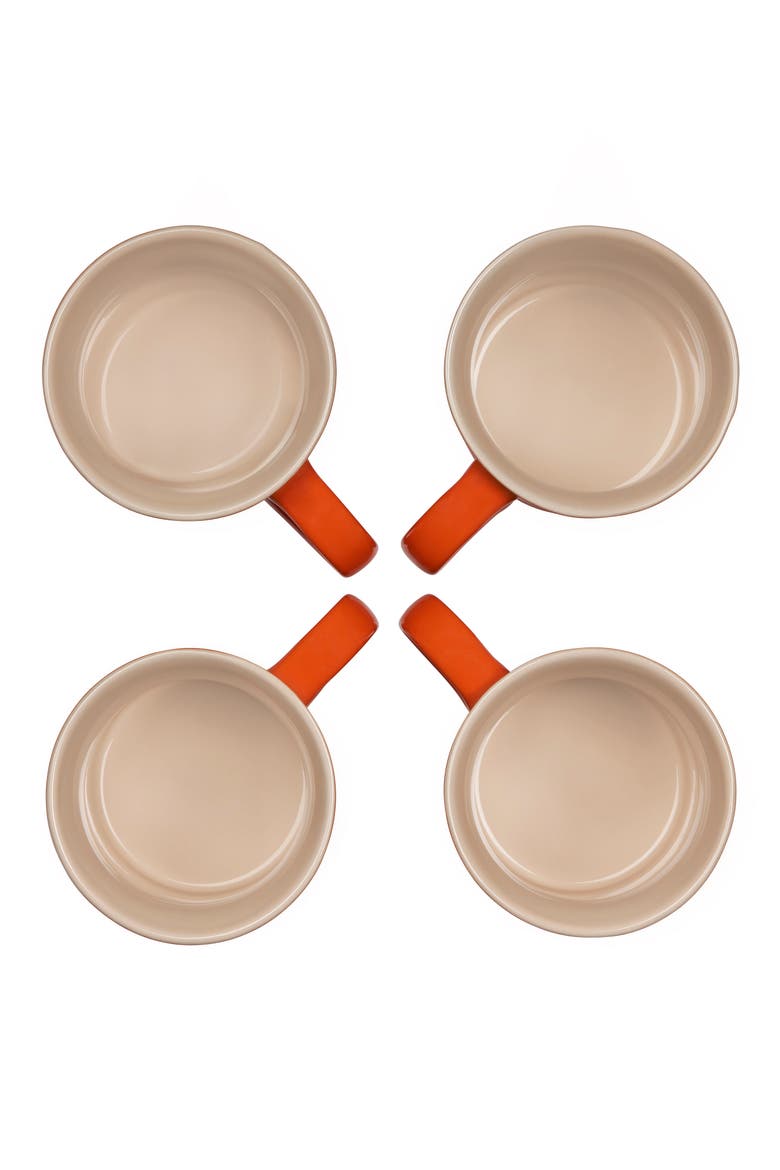 Set of Four 14-Ounce Stoneware Mugs, Alternate, color, FLAME