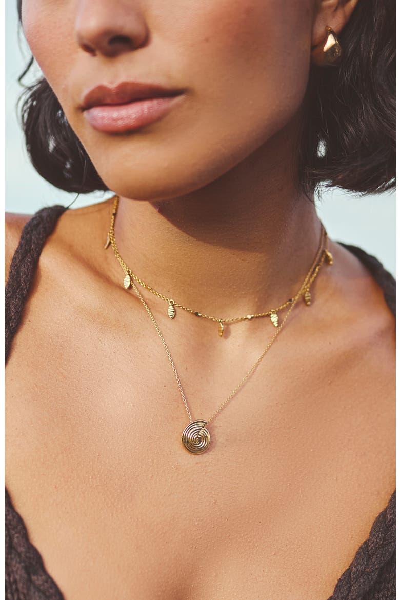 Mini Spiral Pendant Necklace, Alternate, color, GOLD