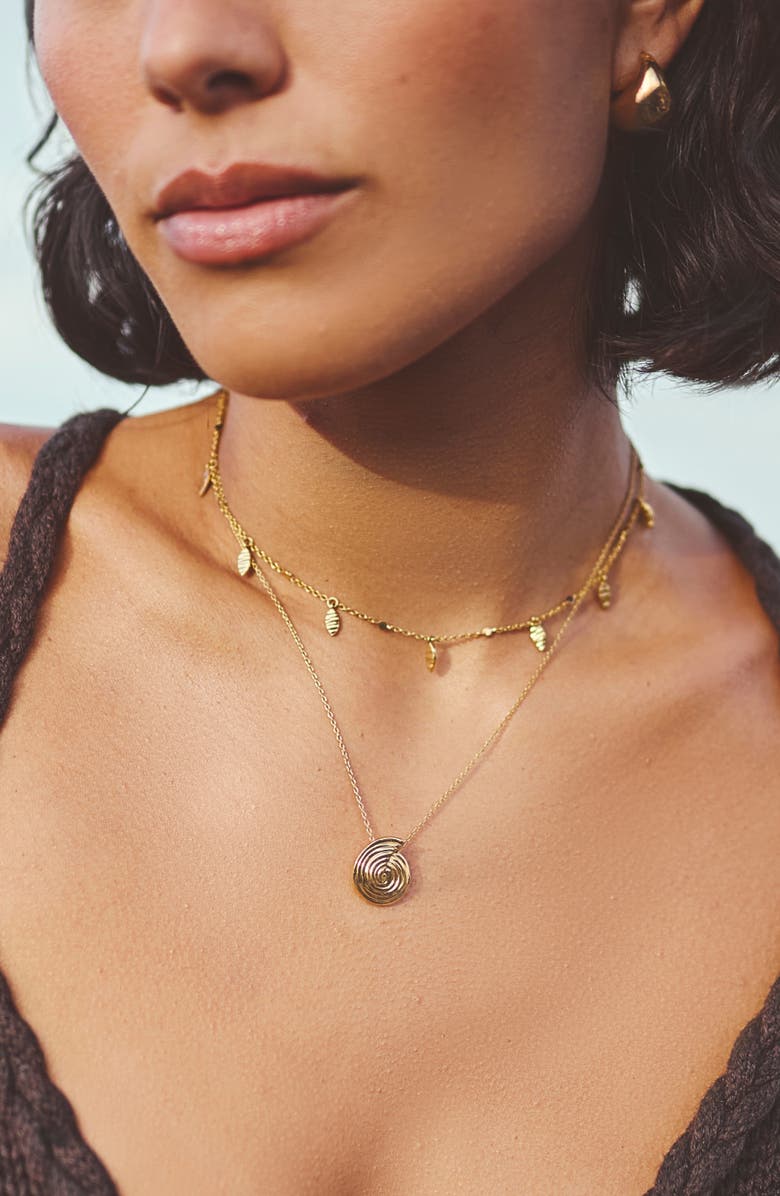 Missoma Mini Spiral Pendant Necklace, Alternate, color, Gold