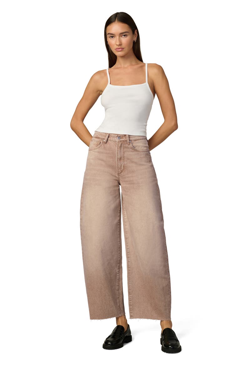 The Billie Raw Hem Crop Barrel Jeans, Alternate, color, WASHED TANNIN