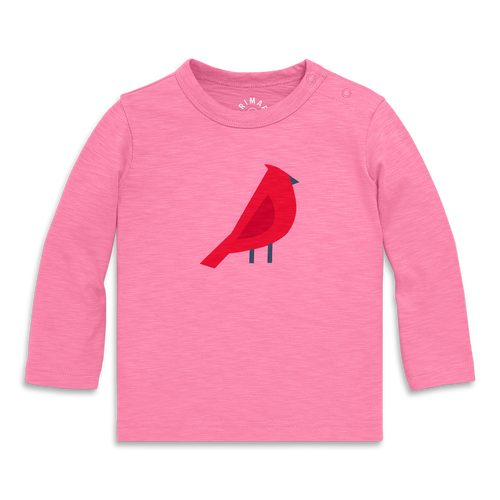 Primary Baby Long Sleeve Cardinal Tee In Pink
