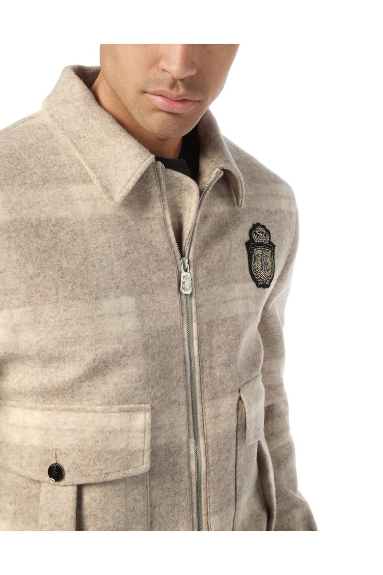 Wool Check Jacket Crest Men, Alternate, color, beige
