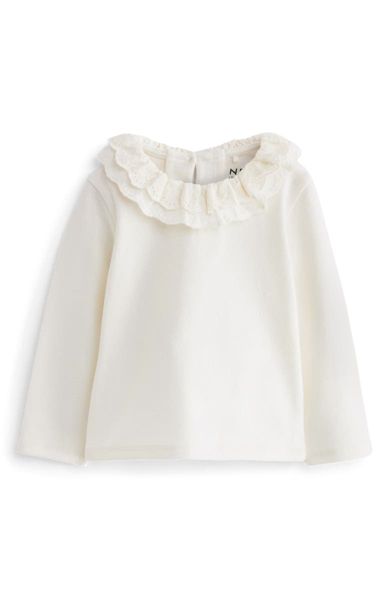 NEXT Kids' Assorted 3-Pack Ruffle Neck Tops, Alternate, color, White/ Ivory/ Pink Assorted