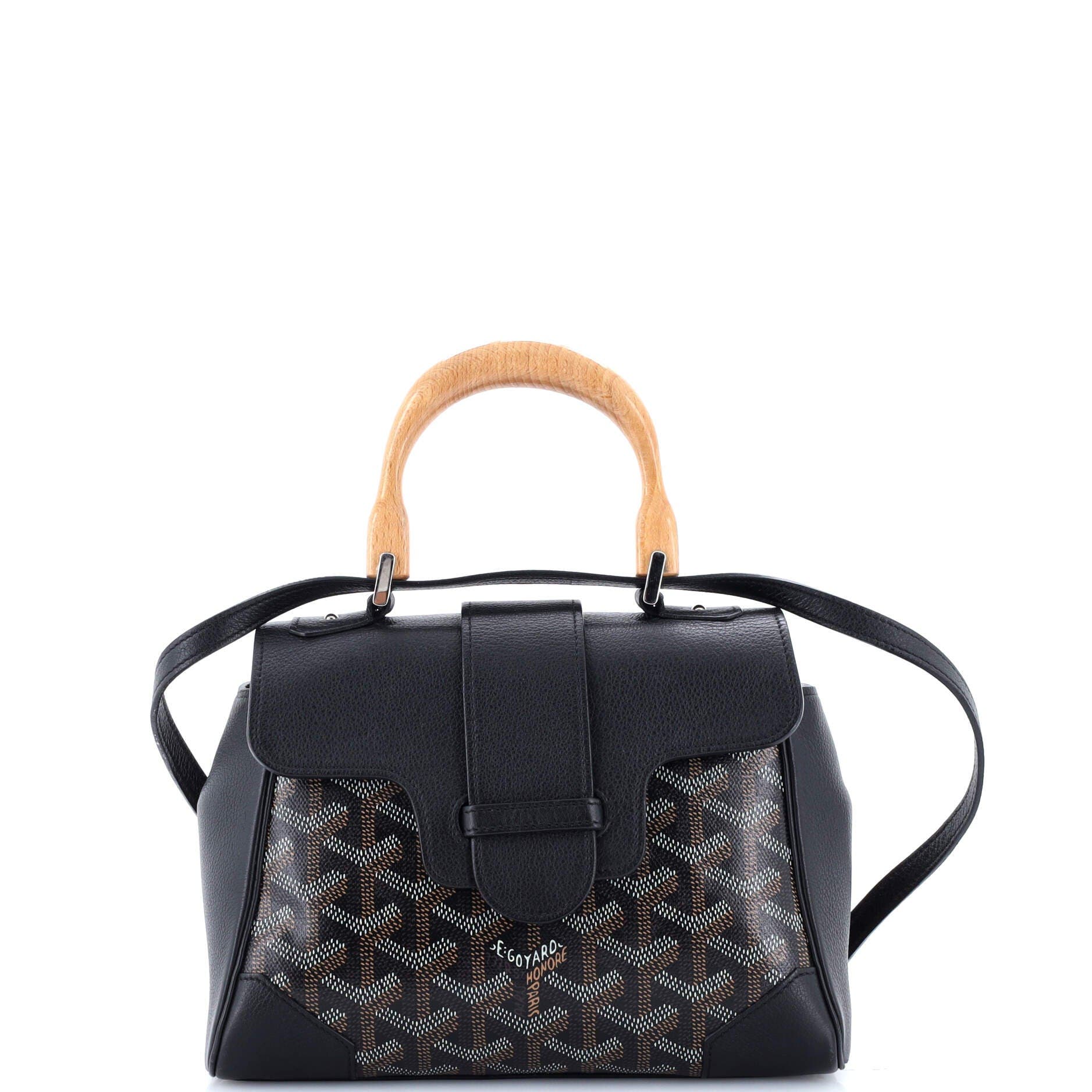 Pre-Owned Goyard Saigon Top Handle Bag Coated Canvas with Leather Mini, Main, color, 