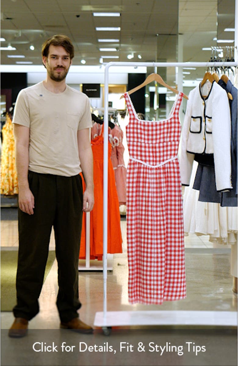 x Styled by COCO! Gracie Gingham Linen Blend Midi Dress