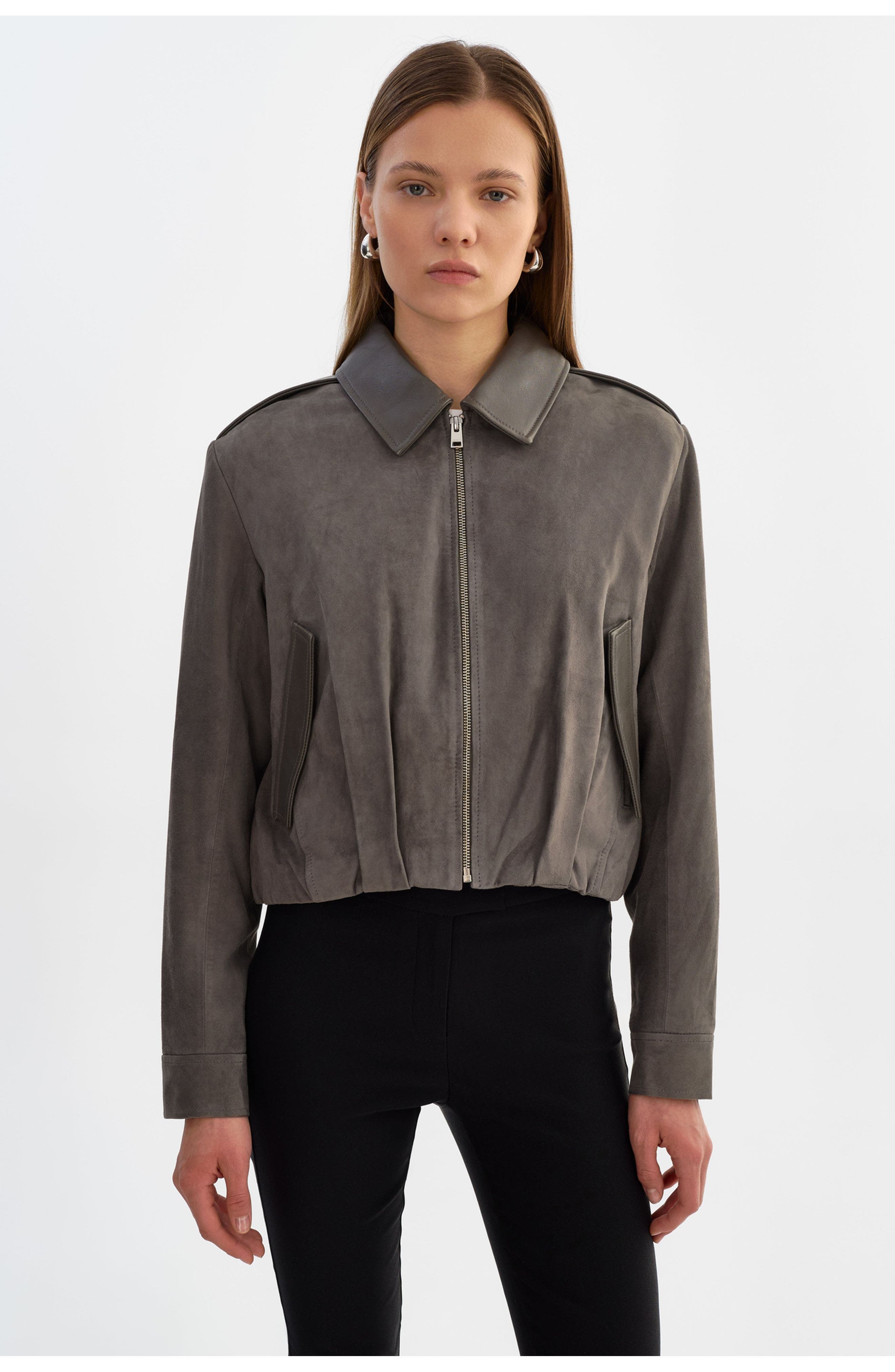 Robbie | Suede Bomber Jacket
