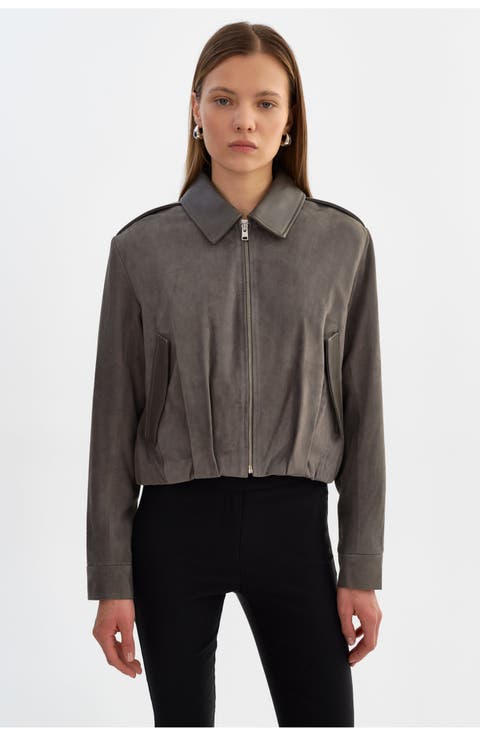 Robbie | Suede Bomber Jacket