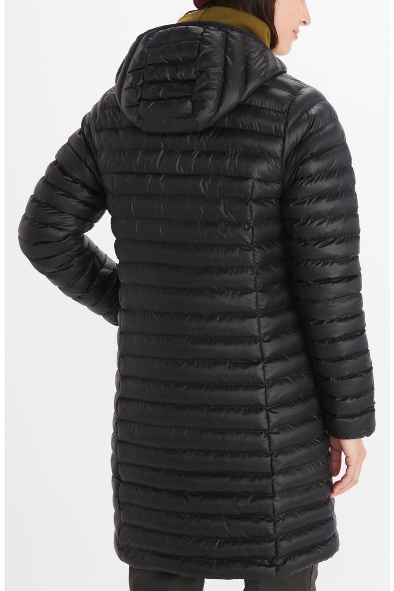 Echo Featherless Hooded Coat, Alternate, color, BLACK SHINY