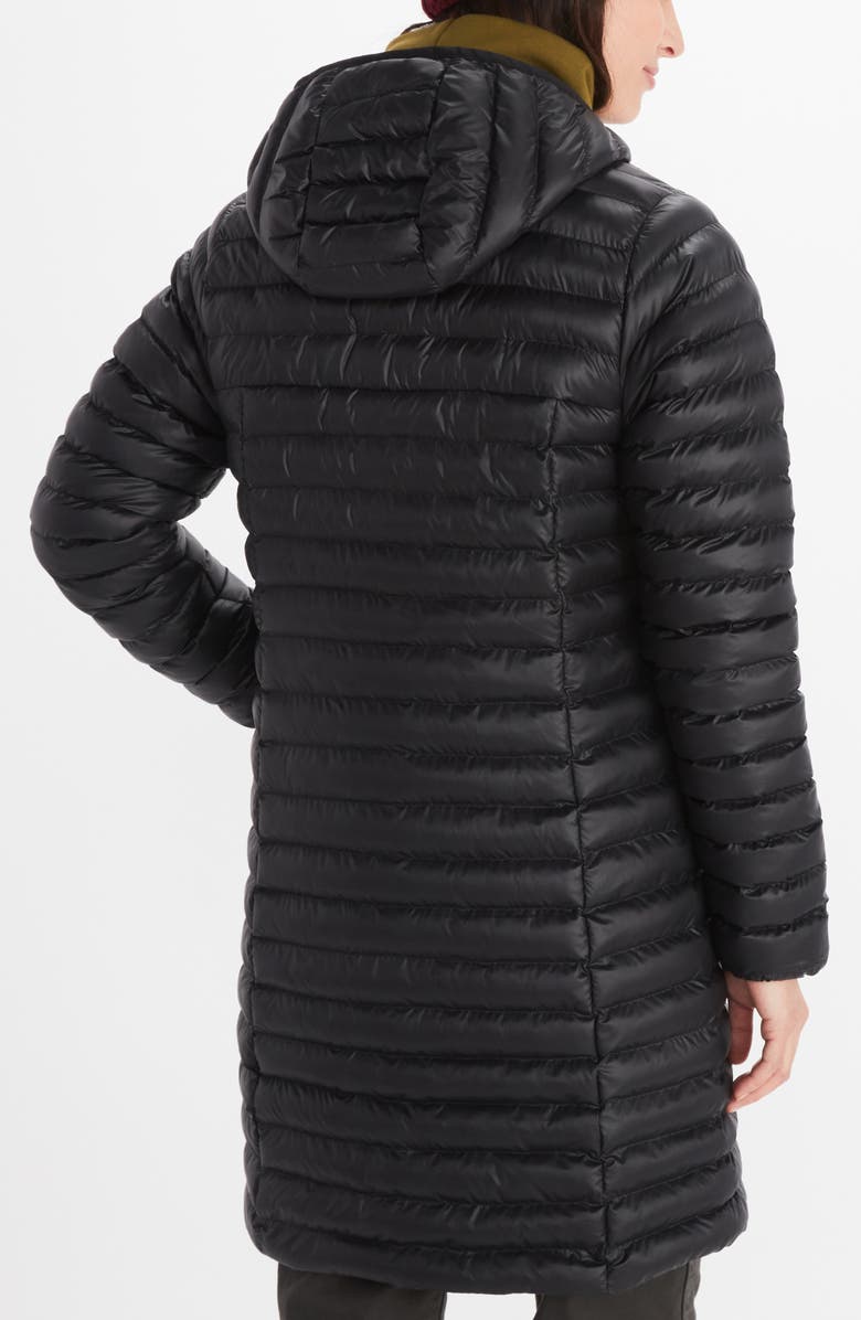 Marmot Echo Featherless Hooded Coat, Alternate, color, Black Shiny