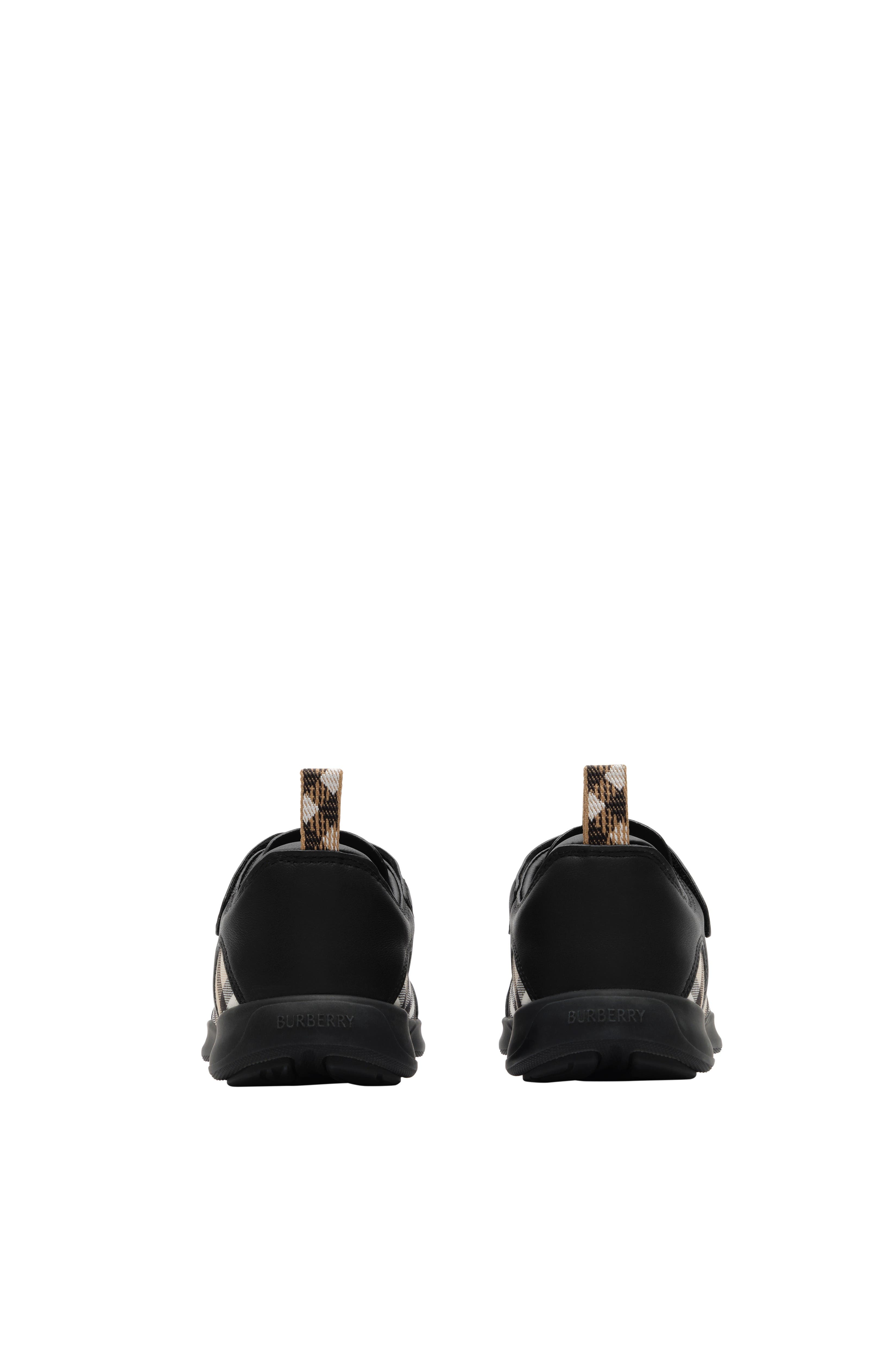 Check and Leather Matrix Sneakers, Alternate, color, Black