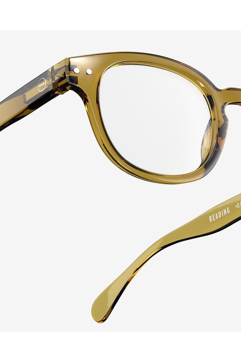 #C 49mm Square Reading Glasses, Alternate, color, Golden Green