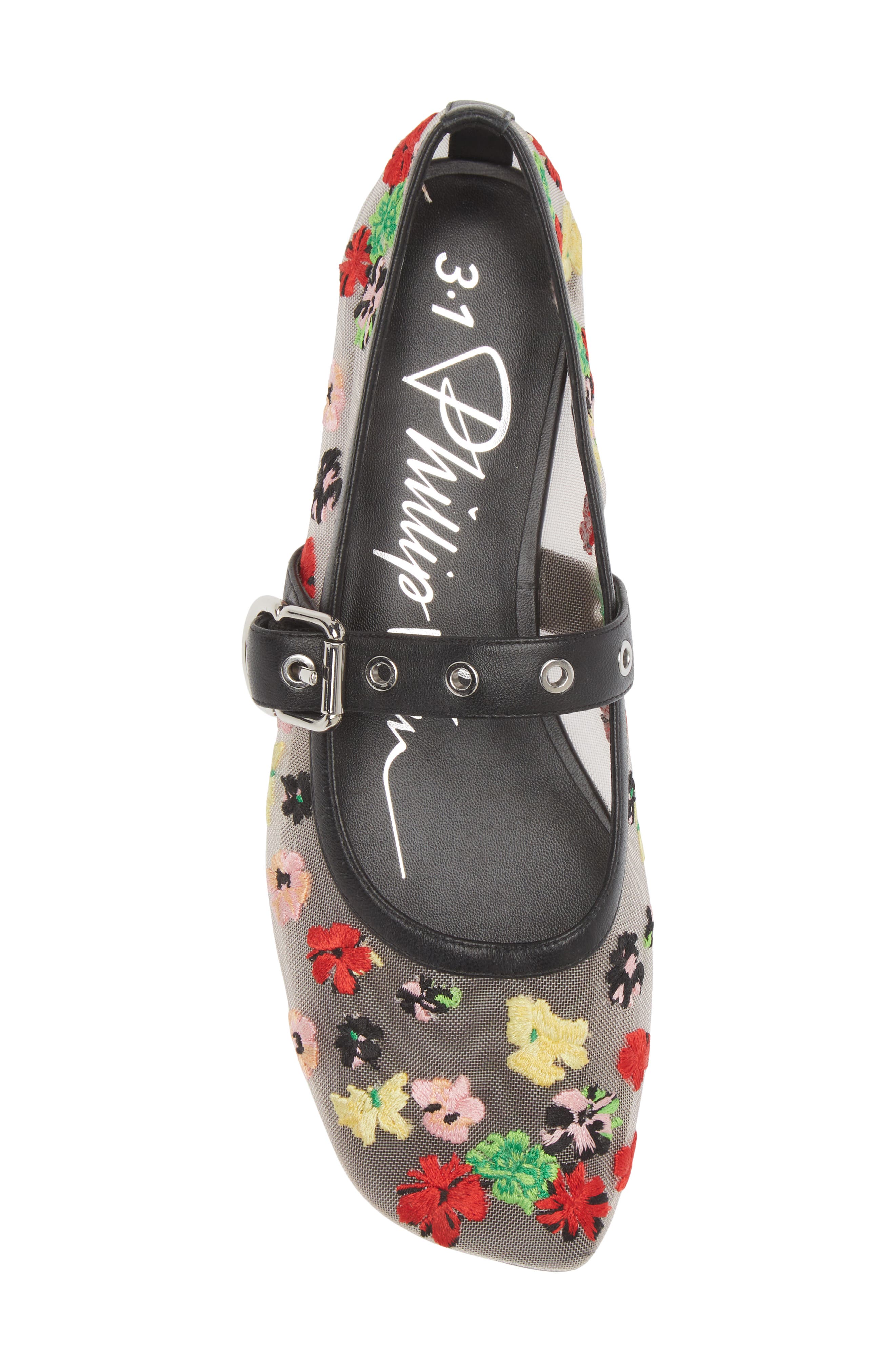 Flowerworks Mesh Mary Jane Flat, Alternate, color, CREME MULTI