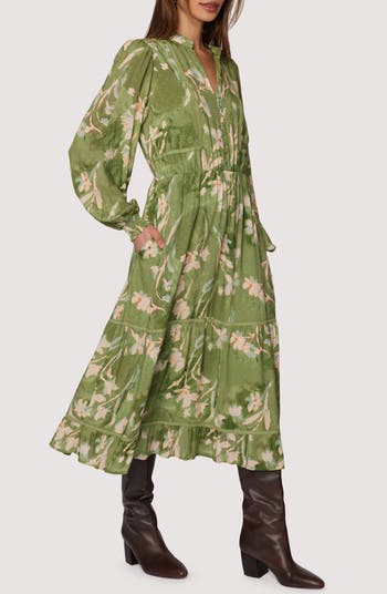 Serene Majesty Long Sleeve Midi Dress