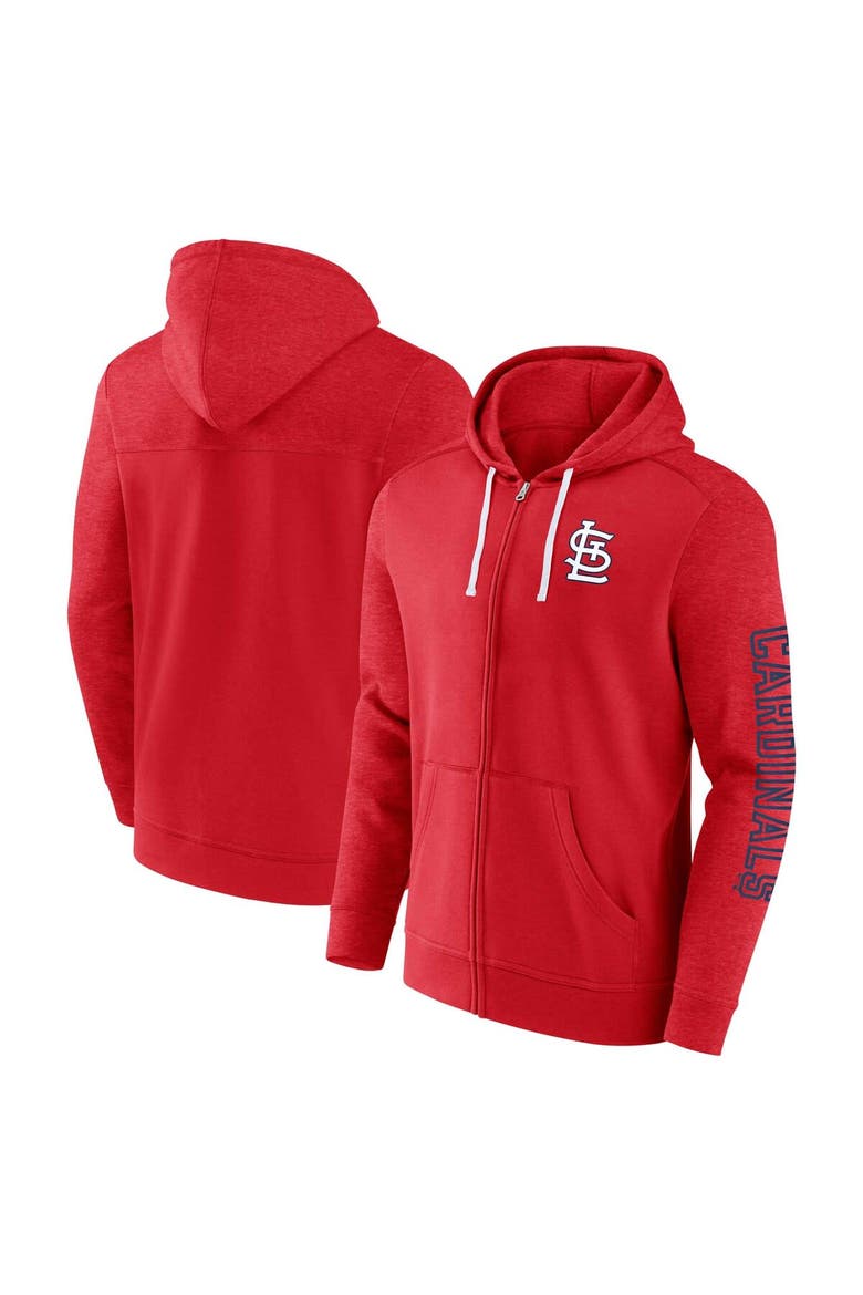 Men's Fanatics Branded Red St. Louis Cardinals Offensive Line Up Lightweight Full-Zip Hoodie, Alternate, color, Red