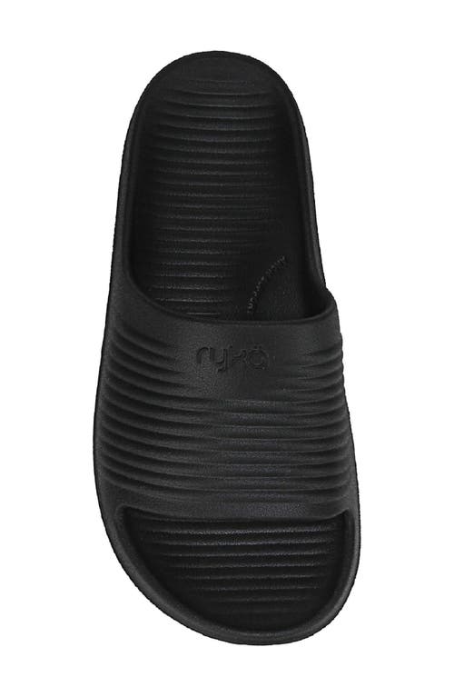 Ryka Rykä Echo Recovery Slide Sandal In Black