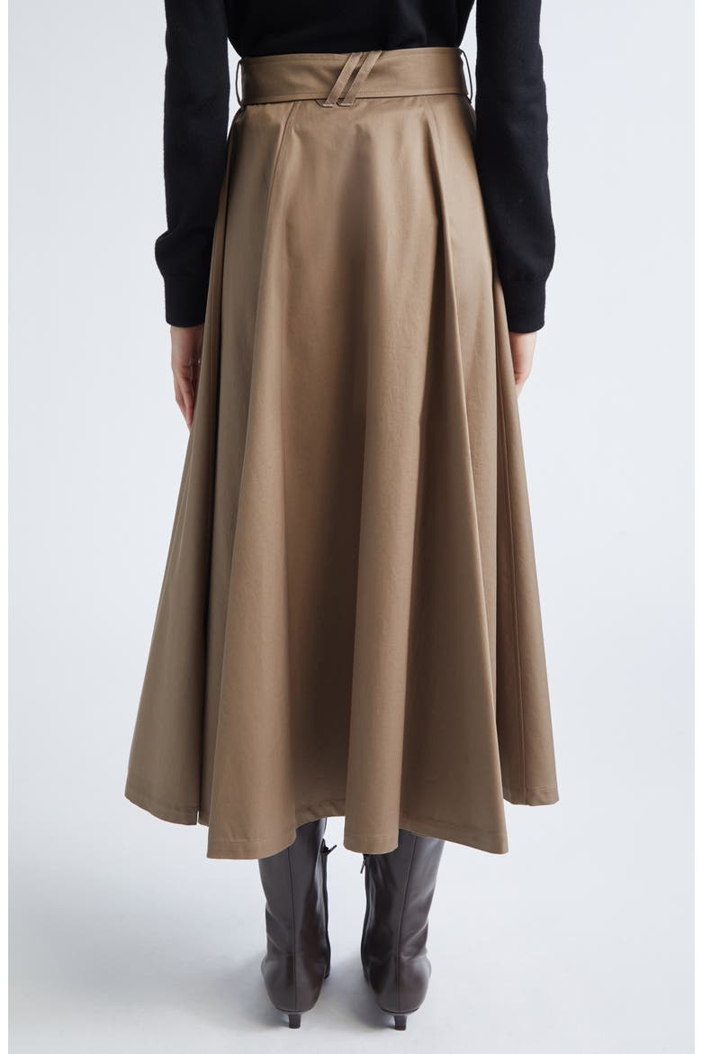 Brenda Cotton Gabardine Trench Skirt, Alternate, color, CLAY BROWN