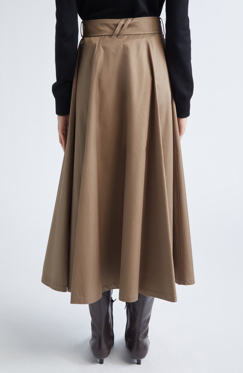 Burberry Brenda Cotton Gabardine Trench Skirt, Alternate, color, Clay Brown